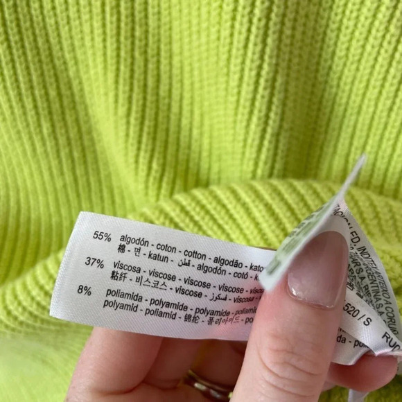 Zara Ribbed Knit Sleeveless Sweater  Vest Lime Green Blogger Size Small - Picture 8 of 8